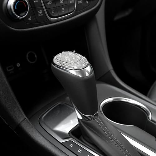 TOMALL Bling Gear Shift Knob Cover Compatible with Chevy Equinox 2018-2020 Cruze 2017-2019 Malibu 2016-2020 Shifter Panel Cover Shift Gear Lever Cover Trim Crystal Bling Decoration for Car Accessories