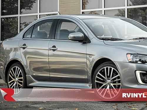 Rvinyl Pillar Post Window Trim Compatible with Mitsubishi Lancer 2008-2017 (Sedan) - Carbon Fiber 4D (Black) - color: Carbon Fiber 4d (Black)