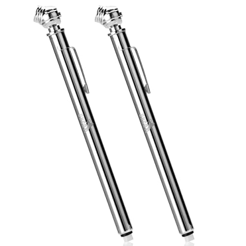 UNCO Pencil Tire Gauge, 2 Pack, 10-75 PSI, Car Tire Air Gauge - color: Silver, size: 2 Pack