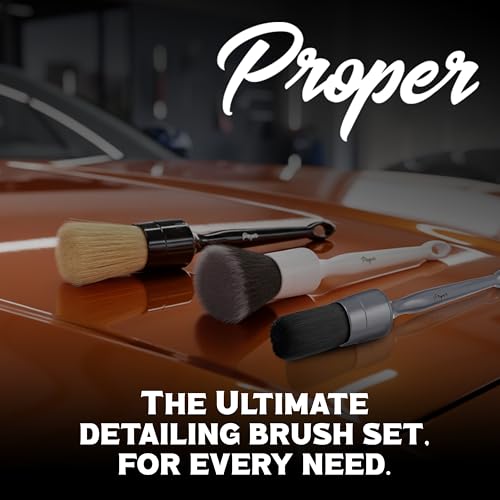 Premium Car Detailing Brush Set - Complete 6 Pack Kit - 2 Boar's Hair, 2 Ultra Soft, 2 Synthetic Bristles - Car Detail Brush for All Surfaces, Leather Seats, Air Vents, Wheels & Emblems, and More - color: Multi 6 Pack