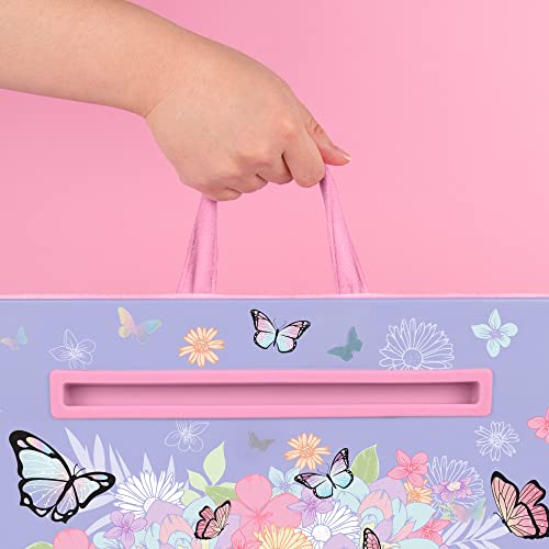 3C4G THREE CHEERS FOR GIRLS Butterly Lap Desk-Lap Desk with Cushion for Kids - Large Laptop Surface with Cushion - KidsTravel Tray for Car with Storage for Tables, Pens & More