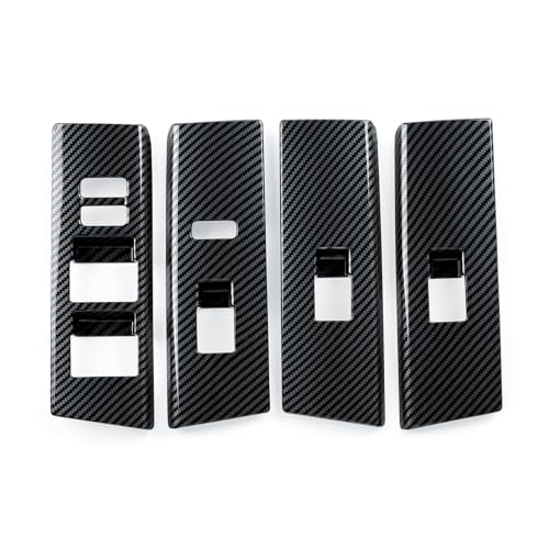 Car Window Lift Switch ABS Sticker Carbon Fiber Decal Cover Interior Trim Accessories for Toyota 4Runner SUV 2010-2025 Black - color: Window Lift Switch