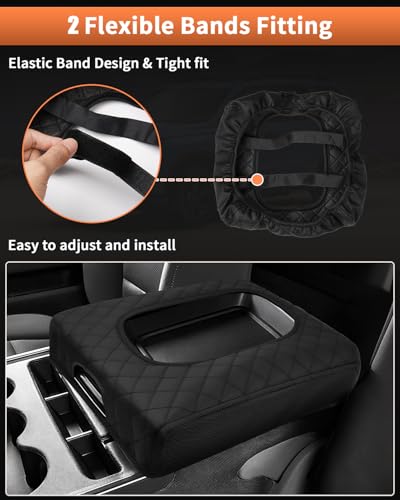 Shademax Center Console Cover for Chevy Silverado&GMC Sierra 2014-2018 Jump Seat Accessories, Armrest Cover Center Console Cushion Pad Leather Arm Rest Protectior (ONLY for Split Bench Seat Console) - size: for 2014-2018 Silverado/Sierra Jump Seat