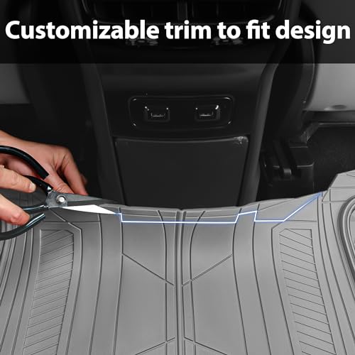 CAR PASS Heavy Duty Rubber Car Mats, Gray Deep Dish All-Weather Car Floor Mat Full Set Durable Anti-Slip 3D Rhombus Waterproof Trim Fit Liner Universal Fit Automotive,Sedan,SUV,Truck, 3 Pcs Light Gray - color: Slate Gray