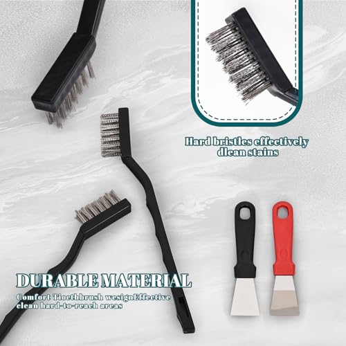 12 Pcs Mini Stainless Steel Wire Brush Set, Wire Scratch Brush with Curved Handle, Cleaning Weld Slag and Rust - style: Stainless Steel