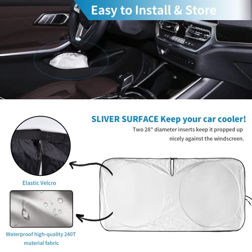 Windshield Sun Shade Foldable Sunshade for 2024 X3 SUV Windshield Cover Custom-fit 2023 2022 2021 2020 2019 2018 BMW X3 UV Relfective Sun Visor Protector - size: Custom-fit BMW X3 2018-2023