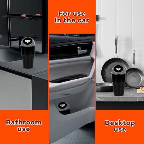 Cup Holder Trash Can for Car, Leakproof Vehicle Back Seat Garbage Can Mini Portable Trash Bin with Lid, Universal Smellproof Cup Holder Garbage Bin for Cars Trucks SUVs (Gray) - color: Gray