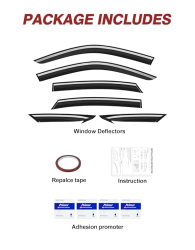 6pcs Outside-Mount Window Rain Guards Fit for 11th Gen Honda Civic Sedan 2022-2026 Full-Size, Extra Durable Window Visors Wind Deflector Dark Smoke Vent Shades Car Tape-on with Thicker - size: Fit for 2022-2026 Honda Civic Sedan