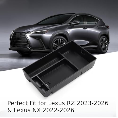 2023-2026 Lexus RZ & NX 2022-2026 Center Console Organizer Compatible with Lexus RZ 2023 2024 2025 2026 Accessories NX 250/350/450 Armrest Console Storage Box Insert Tray ABS Material Black