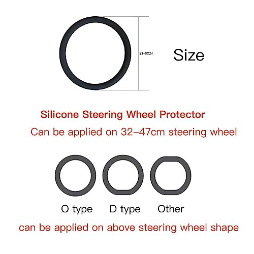 Cool Non-Slip Silicone Steering Wheel Protector, Car Steering Wheel Protective Cover, Non-Slip Car Steering Wheel Cover, Universal Fit Easy to Clean Steering Wheel Cover (Brown), RZX123