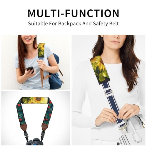 Seat Belt Cover Pads Sunflowers Oil Painting Car Seat Belt Covers for Women Men Adults Kids Soft Comfortable Auto Seatbelt Cushion Shoulder Strap Pad Handle Wraps, 1 Pair - color: Sunflowers Oil Painting