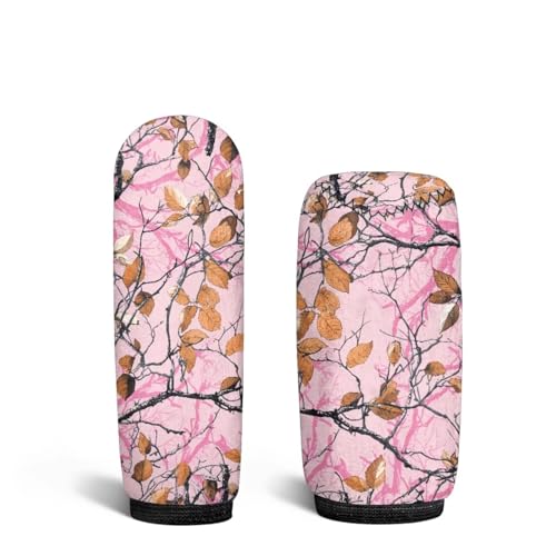 Jeiento Pink Hunting Camouflage Car Gear Shift Knob Cover Set, Camouflage Car Gear Shift Knob Cover Hand Brake Cover for Women Universal Fit SUV Truck Sedan - color: Pink Hunting Camouflage