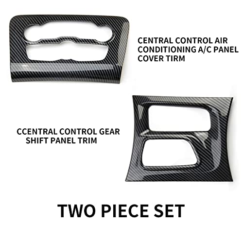 crosselec Carbon Fiber Central Control AC Switch Gear Shift Panel Cover Trim 2pcs for Dodge Charger 2015-2022 - color: black 2pcs