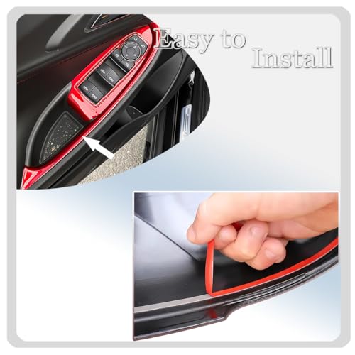 MUXEE Window Switch Panel Cover Trim for Chevrolet Malibu 2016-2024 Wine Red Window Control Button Trim Sport Interior Trim Full Set - color: Wine Red
