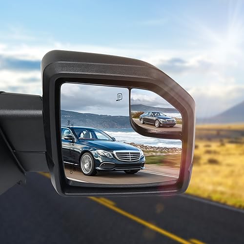 BDFHYK Mirror Glass Compatible with F150 2015-2020 Blind Spot Convex Mirror Glass w backing plate, FL3Z17K707L, Heated (Right Side) - size: Right Passenger Side, style: 2015-2020 F-150