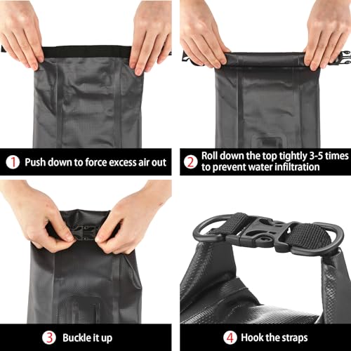 Boat First Aid Kit Waterproof, WELL-STRONG Marine Emergency Kit with Roll Top Dry Bag for Boating Fishing Kayaking – Water-Resistant Contents for Camping & Beach(Dark Grey) - color: Ws011-darkgrey