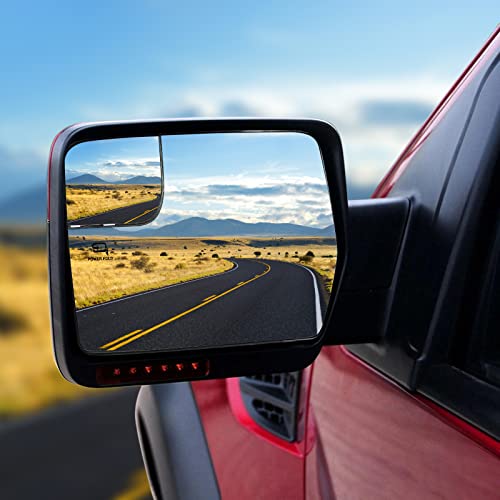 BDFHYK Mirror Glass Compatible with F150 2011-2014 Side View Mirror Glass with Blind Spot, Replaces BL3Z-17K707-E, BL3Z-17K707-D, Heated (Left Side) - size: Left Driver Side, style: 2011-2014 F-150