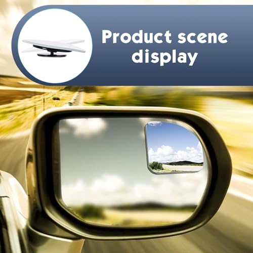 1 PC Blind Spot Mirrors, Adjustable Angle Mini Side Rearview Mirrors, HD Convex Wide Angle Side View Accessories, Universal for Most Cars, Trucks, SUVs (Silver)