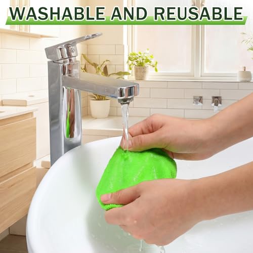 FoldTier 8 Pcs Car Windshield Cleaner Kits with Extendable Handle, 5 Microfiber Towel Pads, 1 Brush, 1 Empty Spray Bottle for Auto Glass Wiper Suvs Rvs & Home Windows (Green) - color: Green
