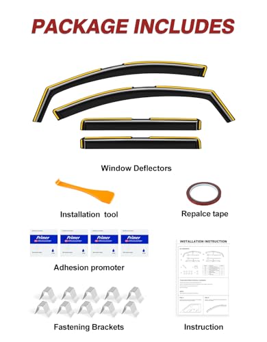 in-Channel Window Rain Guards Fit for GMC Terrain 2018-2024, Extra Durable Window Visors Window Deflectors Vent Visors Vent Shades Car Accessories-4 pcs - size: Fit for 2018-2024 GMC Terrain