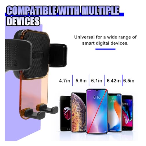 YoRise Car Vent Phone Mount, 360° Rotation Car Phone Holder with Metal Hook Clip, Smartphone Automotive Mount, Vehicle Air Vent Smartphoe Holder (Orange) - color: Orange