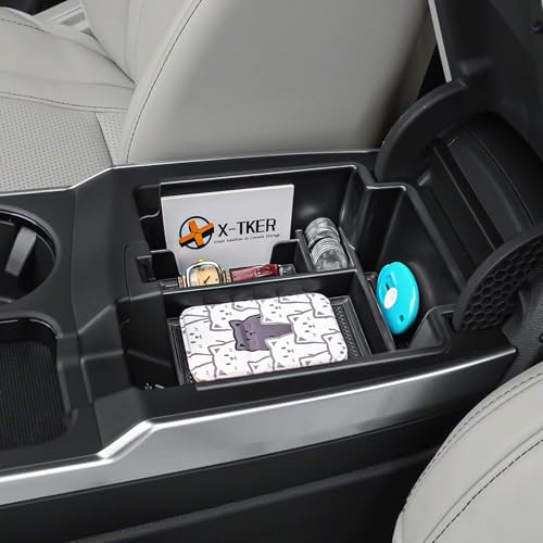Center Console Organizer Tray Compatible with Acura RDX 2025 2026 Accessories – Custom Fit Armrest Storage Box Insert for 2025-2026 RDX Dual-Layer Compartment with Coin/Card Holder Rubber Mat
