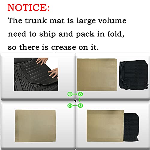 Camry Cargo Liners,Rear Cargo Trunk Tray Floor Mats Compatible with 2012 2013 2014-2016 2017 Toyota Camry (No Hybrid Models),All Weather Protector Custom 3D Waterproof Durable Odorless TPO Accessories - size: 2)for Toyota Camry I 2012-2017 I Trunk Mat