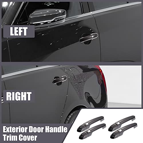 X AUTOHAUX Exterior Outside Door Handle Cover Kit Front Rear Left Right for Cadillac XT4 XT5 XT6 CT4 CT6 CTS ATS XTS 2013-2021 Gloss Black - color: Gloss Black
