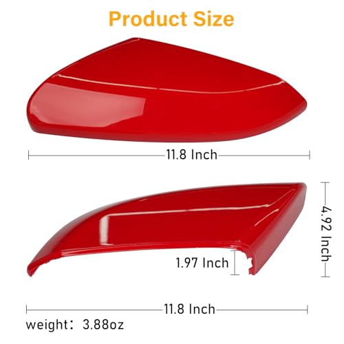 Moonlinks 2PCS Compatible with 2016-2021 Honda Civic Passenger and Driver Side Mirror Cover Replacement,Red Mirror Cap for 10th Gen Civic,2019-2022 Insight(LH+RH) - size: 10th-Pair Red