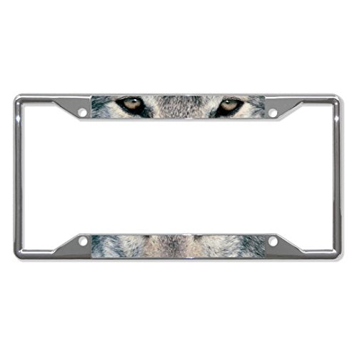 Fastasticdeals Wolf Animal Eyes License Plate Frame Tag Holder Cover