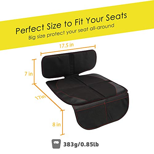 Car Seat Protector for Baby Child Car Seats - Auto Seat Cover Mat,Protective Non-Slip Waterproof Car Seat Cover Pad with Mesh Pockets (2 Pack)
