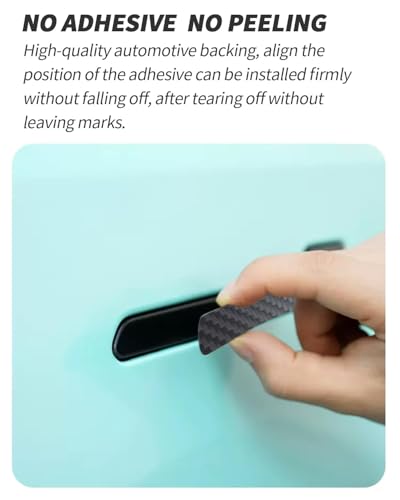 KKTR-CAR Door Handle Cover, Real Matte Carbon Fiber Door Handle Trim Protector Set Compatible with Tesla Model y Model 3 2017-2025 Real Matte Carbon Fiber (4 Pieces) - color: Real Matte Carbon Fiber