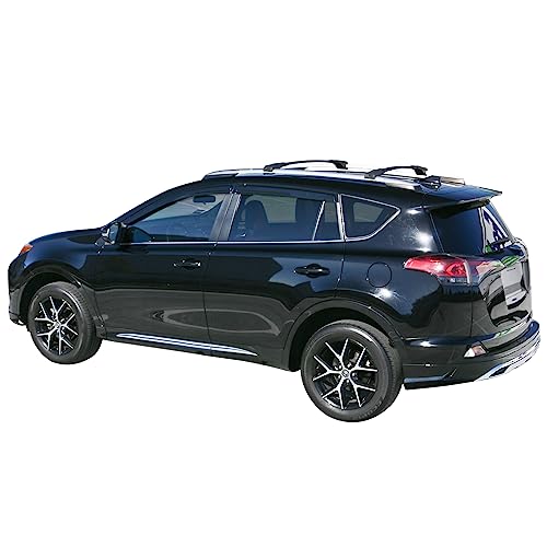 Window Visor Compatible with 2013-2018 Toyota RAV4 XU50, Acrylic Smoke Tinted & Semi-Transparent by IKON MOTORSPORTS - color: Mugen Style Smoke/Tinted