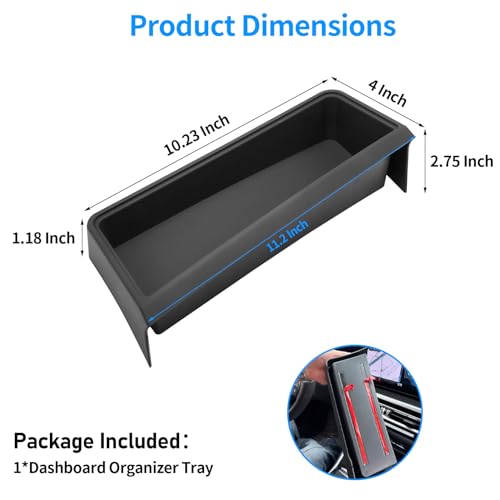 Compatible with BMW 3 Series Center Console Organizer,Behind 12.3" Touchscreen Dash Console Organizer for 3 Series G20 2023-2024/4 Series G22 2024,BMW Dash Storage Box Tray,Matte Black - size: G20 G22 Dashboard Organizer