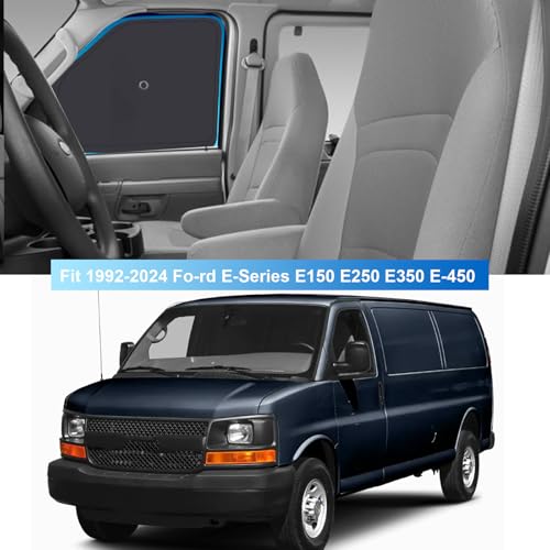 Front Side Window Sun Shade with Suction Cups for 1996-2025 Chevy Express Cargo Van, Foldable Window Sunshade Sun Visor Protector, Side Window Shades Sun Shield Blocks UV Rays Heat, Pack of 2 - size: Silver & Black-Fit 1996-2025 Chevy Express