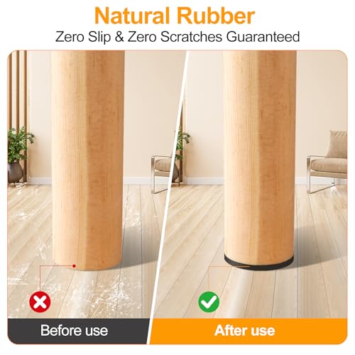 CHUNZEXI Non Slip Rubber Furniture Pads & Grippers, Self Adhesive Round Floor Protectors for Chair & Table Legs and Feet, 2 Inch, 16 Pack, Round - size: 2 inch 16 Round