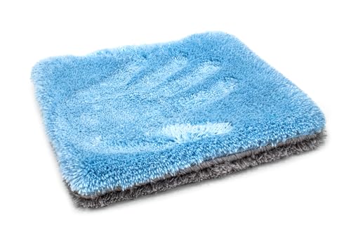 Autofiber Flat Out Microfiber Car Wash Pad - Pack of 4, Blue/Gray (9 inch x 8 inch) - color: Blue/Gray