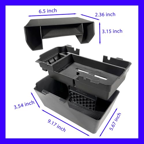 2025 2026 Civic Double Center Console Organizer Tray for 2022-2026 Honda Civic 11th Gen Sedan Hatchback LX EX Sport 2025 Accessories Civic 2026 Central Console Organizer Insert Tray(2pcs) - style: Double Box-2pcs