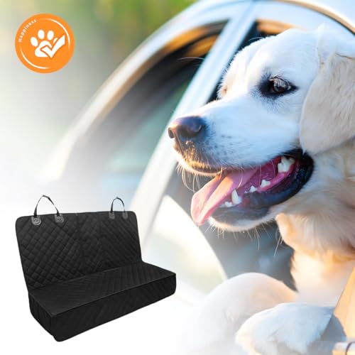 Dog Car Seat Cover for Back Seat, Waterproof Nonslip Full Protection Pets Rear Seat Protector with Side Flaps, Scratchproof Pet Auto Back Bench Cover, Universal for Vehicles (Black) - color: Black