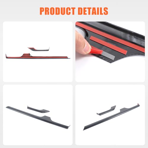 Car Center Console Trim Strips Compatible with Toyota Grand Highlander 2024 2025 2026,ABS Center Console Dashboard Panel Cover Strips Interior Decoration Accessories 2PCS (Carbon Fiber Pattern)