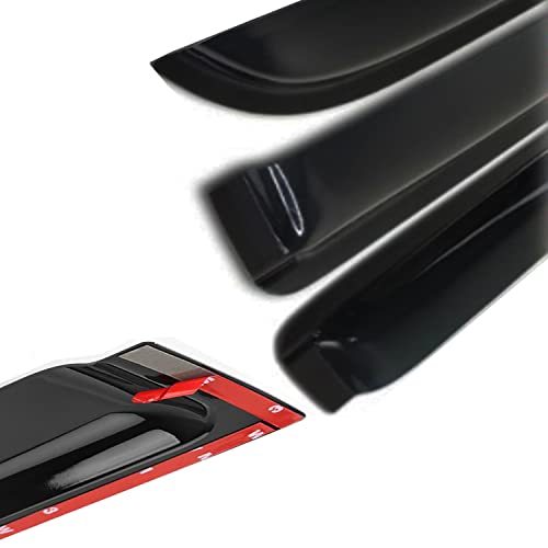 Window Visors Rain Guards for 2014-2018 Silverado Sierra 1500,2015-2018 Silverado Sierra 2500 HD,3500 HD; Only with Crew Cab Window Wind Deflectors Vent Visor Sun Shades - size: for 2014-2018 Silverado/Sierra 1500