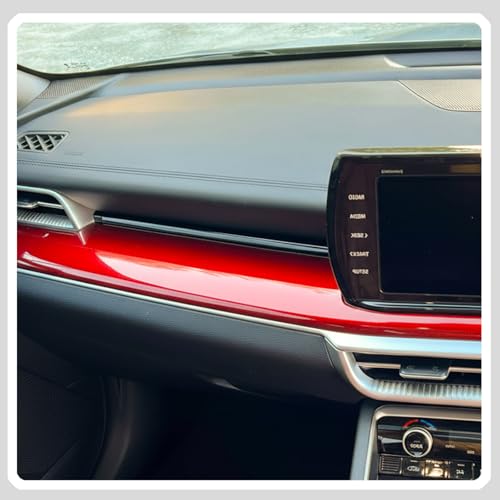 Center Contro Side Trim, for Kia K5 2021 2022 2023 2024, Dashboard Center Contro Trim Car Sport Accessories - Wine Red - color: Wine Red