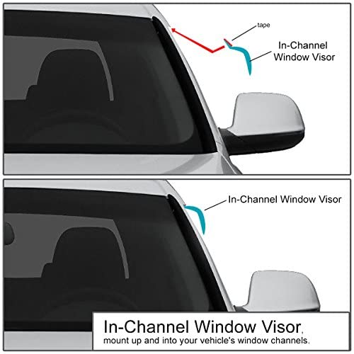 DNA MOTORING Set of 4 Tape-On Window Rain Guards for 04-10 Prius XW20 5DR Smoke Tint Window Visor Shade/Sun Wind/RAIN Deflector, WVS-T2-0165 - style: 04-10 PRIUS XW20 5DR