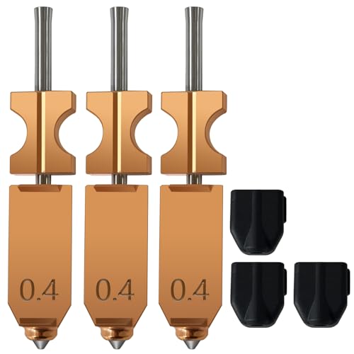 Upgrade 3PK 0.4MM AD5X Hotend for Falshforge AD5X Nozzle High Flow 32mm³/s High Speed Hardened Steel Quick Detachable Nozzle High Speed Print Head Replacement with Extra 3PK Silcone Sock - style: 0.4MM Hotend(3PK)
