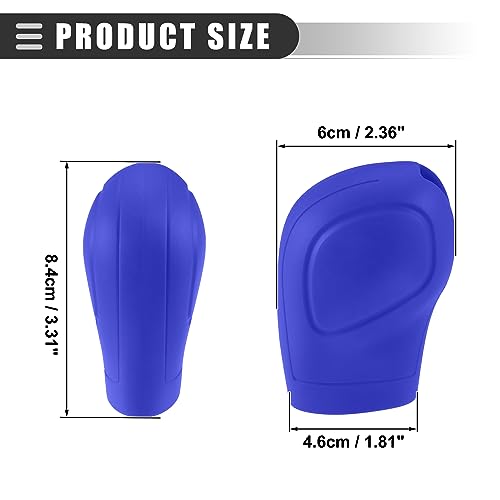 Motoforti Universal Car Gear Shift Cover Comfortable Handbrake Shifter Cover, Anti-Slip, Silicone, Dark Blue, 2 Pcs - color: Dark Blue