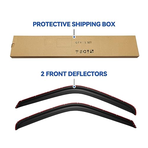 in-Channel Window Visors Rain Guards for 1994-2001 Dodge Ram 1500, Window Wind Deflectors Vent Shades for 94-02 Ram 2500 3500 - size: 1994-2001 ram 1500-regular cab