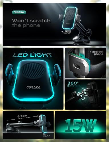 Wireless Car Charger,15W Fast Charging Auto Clamping Phone Holders for Your Car Compatible with iPhone 16/15/14/13, for Samsung Galaxy S24 Ultra S23 S22 S21, S20, S10+, Black - color: Black