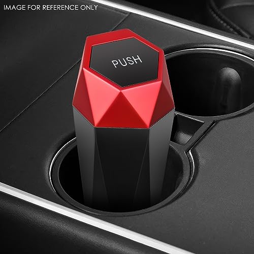 DNA Motoring 2PCS Mini Car Auto Trash Can with Removable Lid, Leakproof Mini Garbage Bin for Automotive Home Office,Black/Red,Set of 2,ZTL-OD-01-RD - color: Black/Red, style: 2pcs