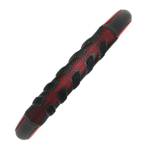 Flying Banner car Steering Wheel Cover Faux Leather Massage Universal fit 3D Honeycomb Hole Anti-Slip Sporty 15 Inches (Red Black) - color: Red black