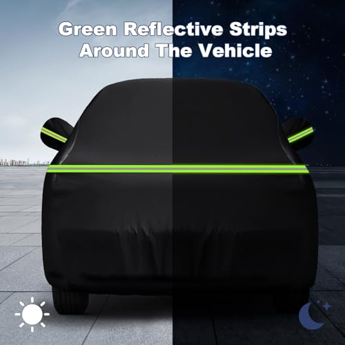 QUNSUNUS Car Cover for Chevrolet C10 C20 K10 K20 Long Bed 1960-1991, Waterproof C10 Truck Covers with Cotton Lining, All Weather Cover with Straps and Zipper - size: for Chevrolet C/K Long Bed 8ft